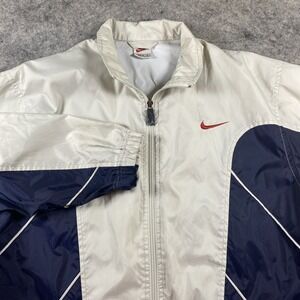 Vintage 90s Nike Full‎ Zip Logo Windbreaker Jacket Boy's Size Large 14-16 Gray